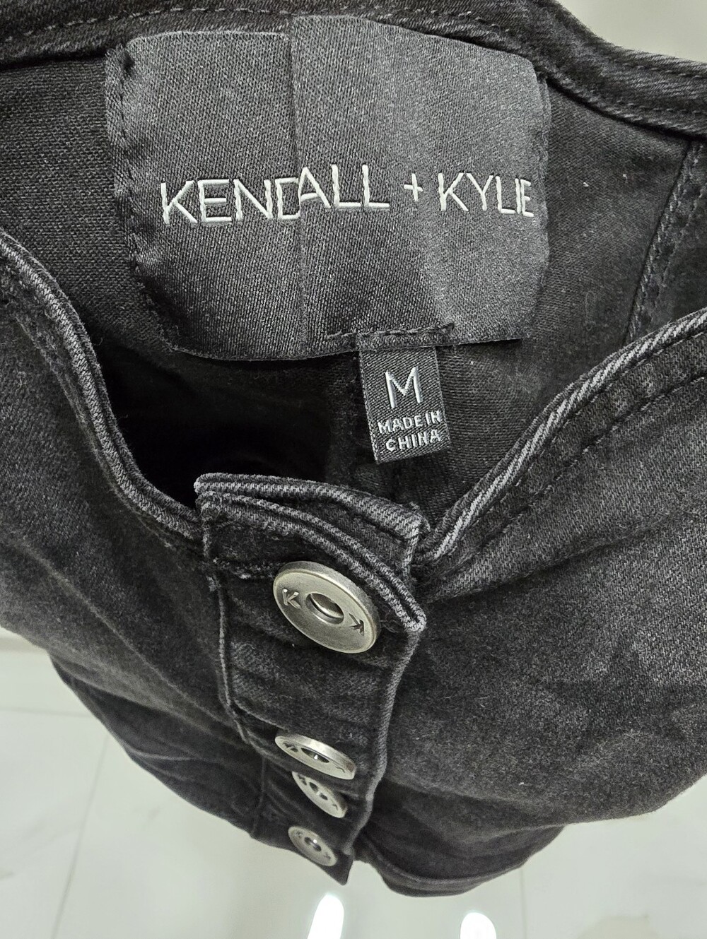 Kendall + Kylie Black Star Denim Corset Crop Top Button UP - Picture 2 of 3